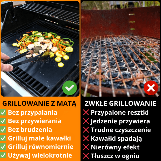 Nowa generacja mat do grillowania – Zestaw 10 szt. (8+2 GRATIS)